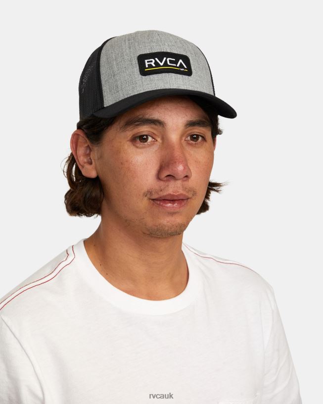 heather grey/black Ticket Trucker III Hat Men L888X604 RVCA Accessories