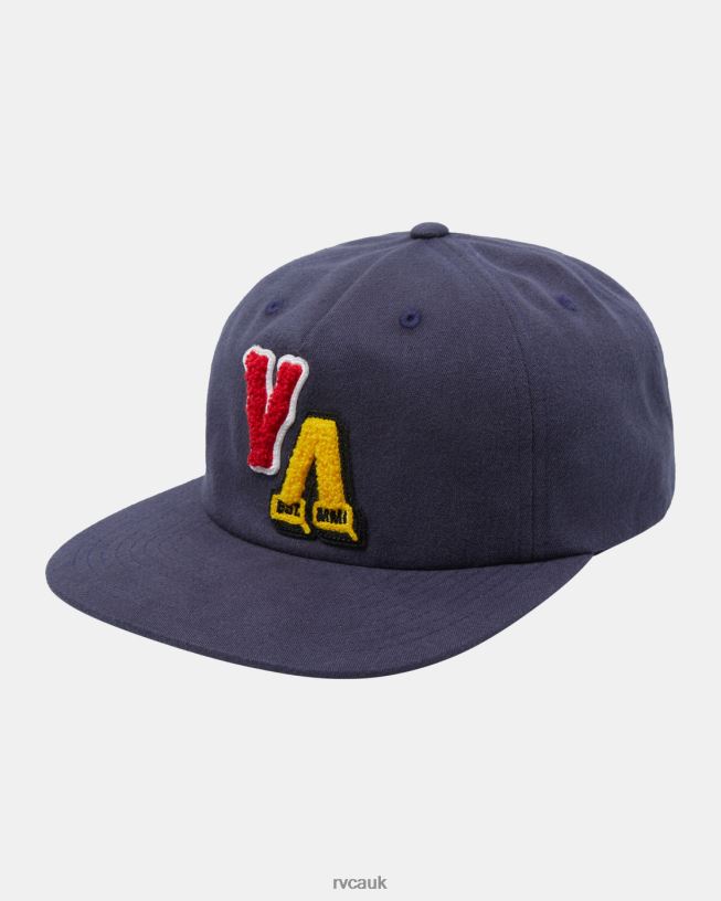 navy Letterman Snapback Hat Men L888X540 RVCA Accessories