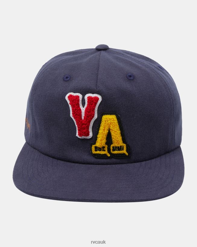 navy Letterman Snapback Hat Men L888X540 RVCA Accessories