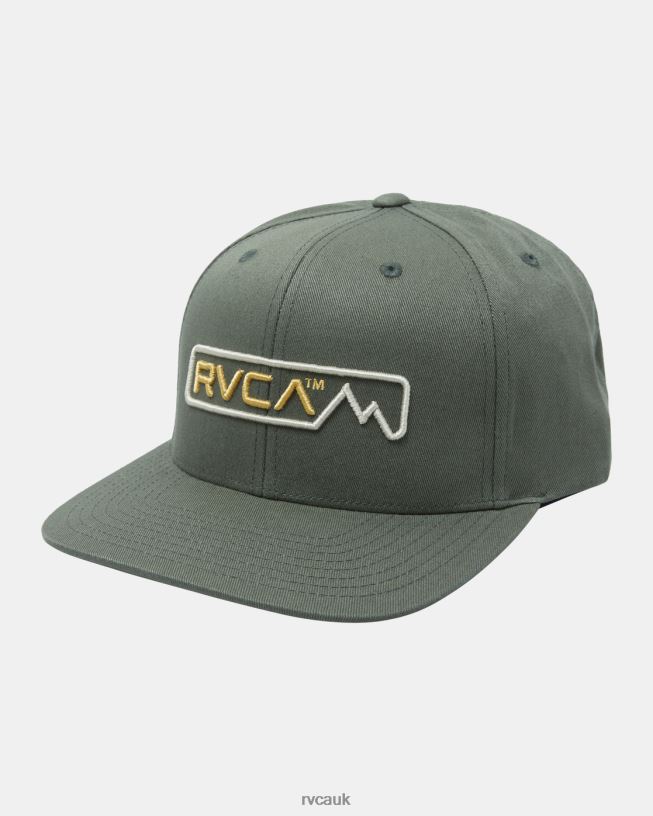 olive Altitude Snapback Hat Men L888X419 RVCA Accessories