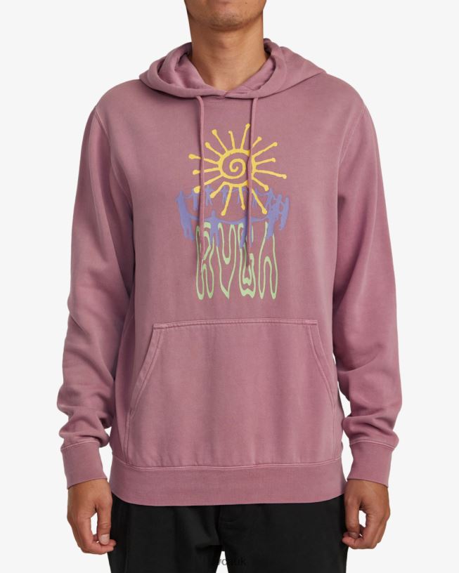 lavender Sun Worship Hoodie Men L888X1022 RVCA Clothing