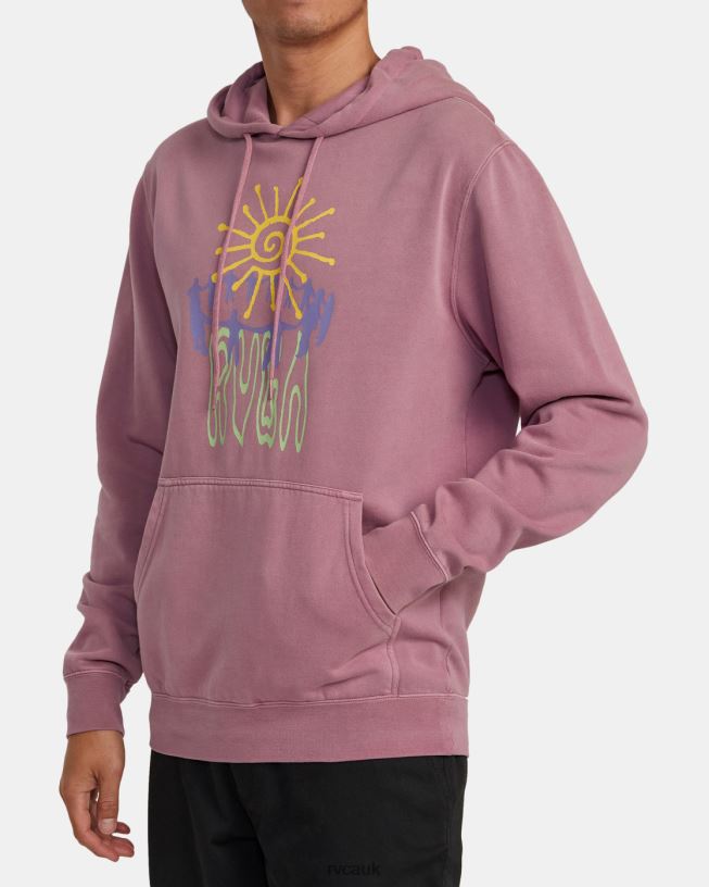 lavender Sun Worship Hoodie Men L888X1022 RVCA Clothing