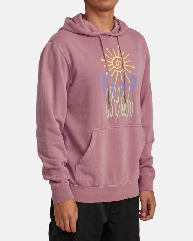 lavender Sun Worship Hoodie Men L888X1022 RVCA Clothing