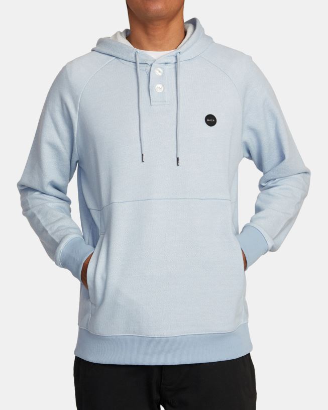 powder blue Port Hoodie Men L888X377 RVCA Clothing