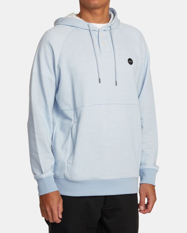 powder blue Port Hoodie Men L888X377 RVCA Clothing