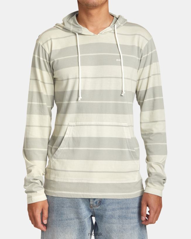 silver bleach PTC Stripe Hoodie Men L888X186 RVCA Clothing
