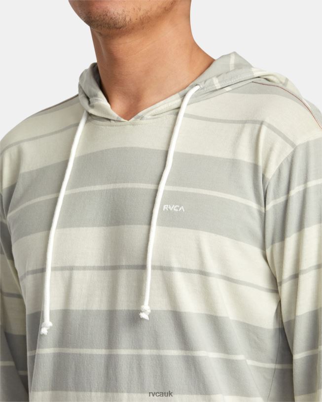 silver bleach PTC Stripe Hoodie Men L888X186 RVCA Clothing