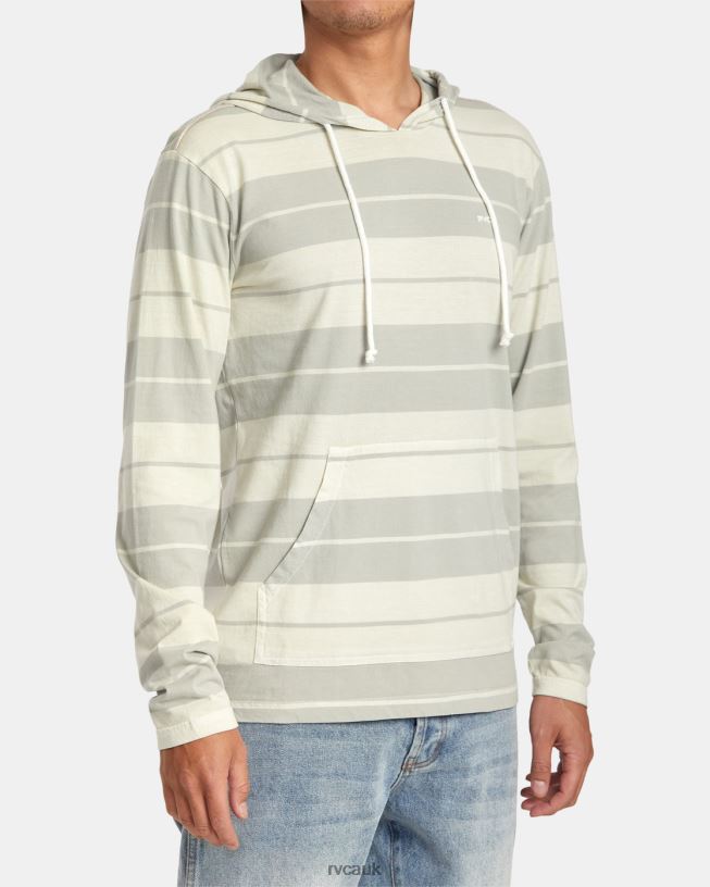 silver bleach PTC Stripe Hoodie Men L888X186 RVCA Clothing