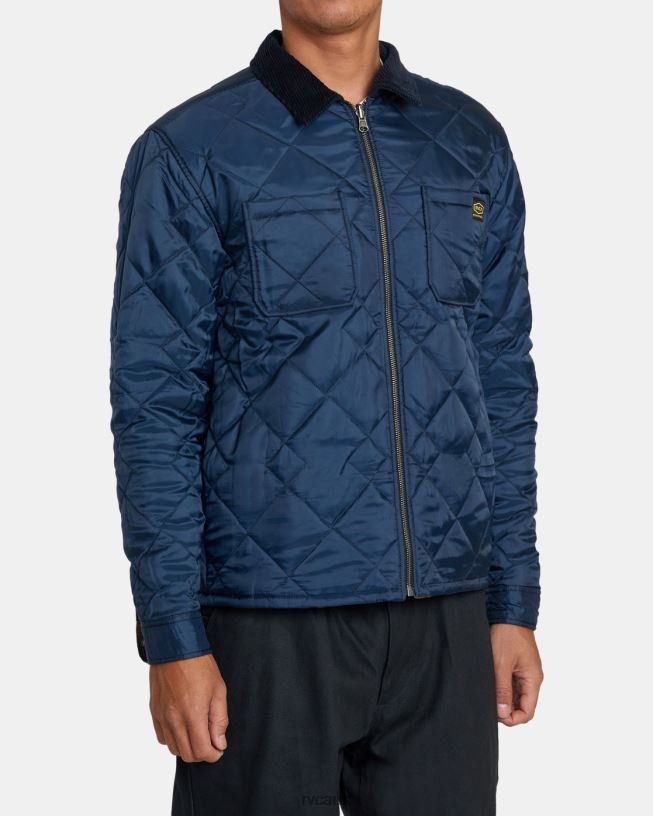 navy Dayshift Flannel Reversible Overshirt Men L888X561 RVCA Clothing