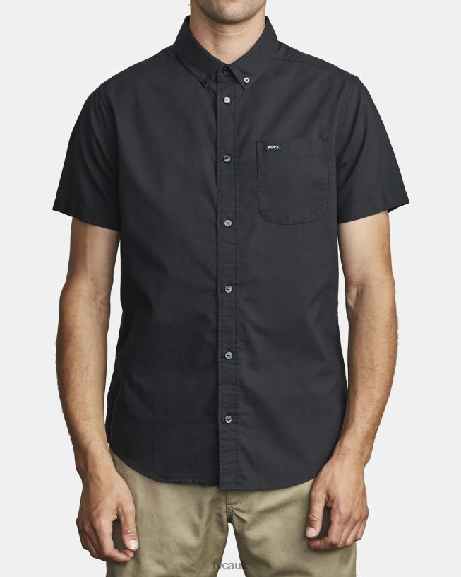 black Thatll Do Stretch Short Sleeve Shirt Men L888X363 RVCA Clothing