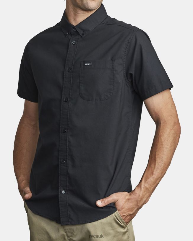 black Thatll Do Stretch Short Sleeve Shirt Men L888X363 RVCA Clothing