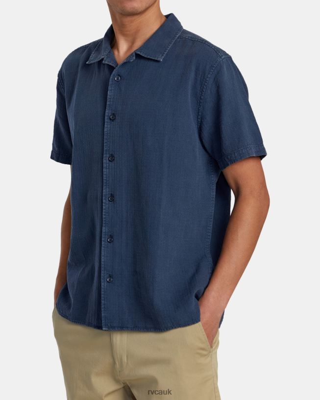 indigo Hi-Grade Short Sleeve Shirt Men L888X270 RVCA Clothing