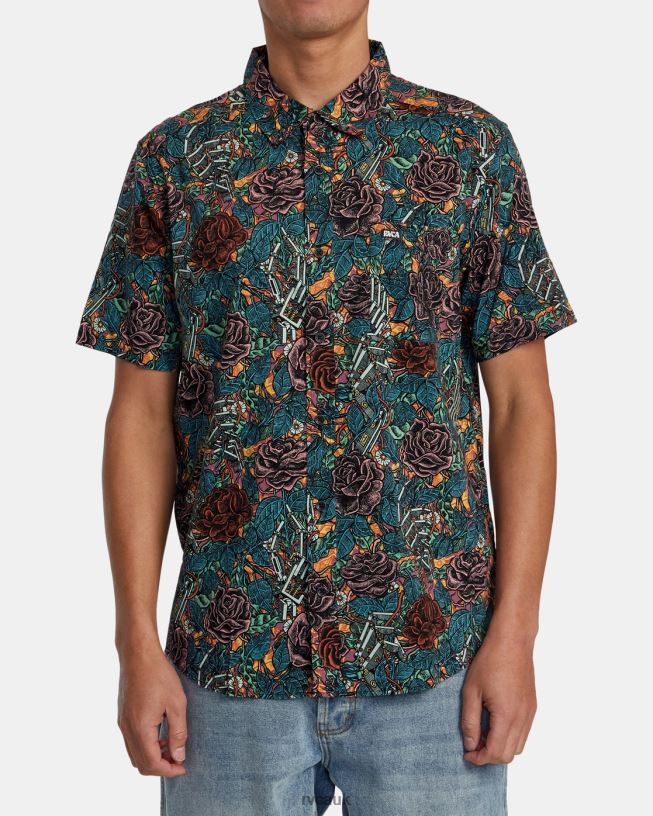 multi Martin Ander Short Sleeve Shirt Men L888X287 RVCA Clothing