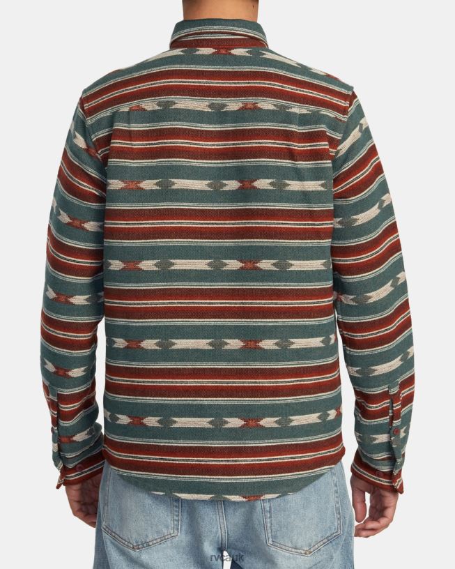 teal Blanket Long Sleeve Shirt Men L888X524 RVCA Clothing