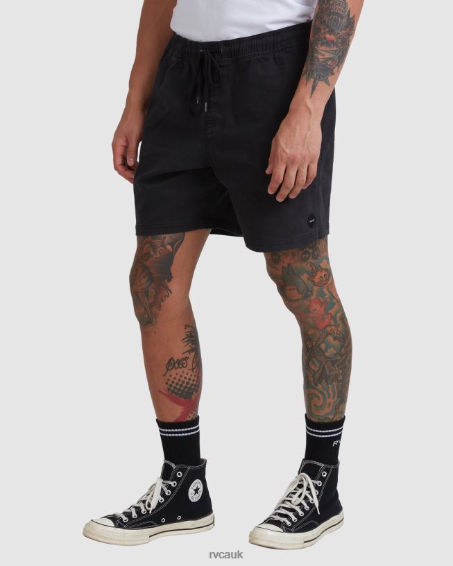black Escape Elastic Waist Walkshorts 17 Men L888X691 RVCA Clothing