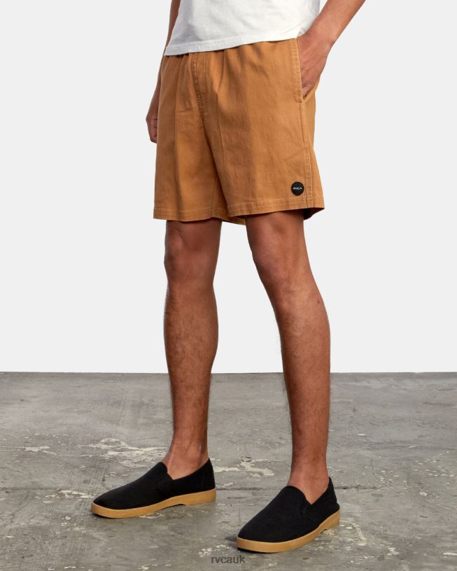 camel Escape Elastic Waist Walkshorts 17 Men L888X937 RVCA Clothing