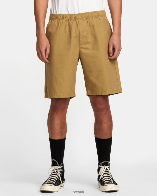 khaki Hi-Grade Elastic Waist 20 Shorts Men L888X339 RVCA Clothing