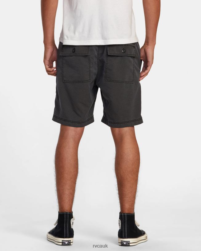 rvca black Civic City Elastic Waist Shorts Men L888X399 RVCA Clothing