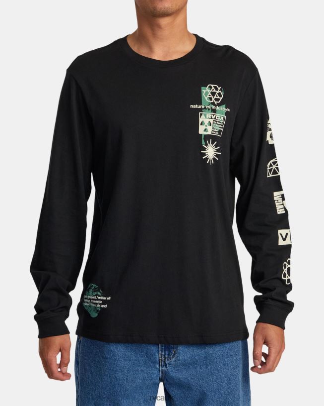 black Infografik Long Sleeve Tee Men L888X258 RVCA Clothing
