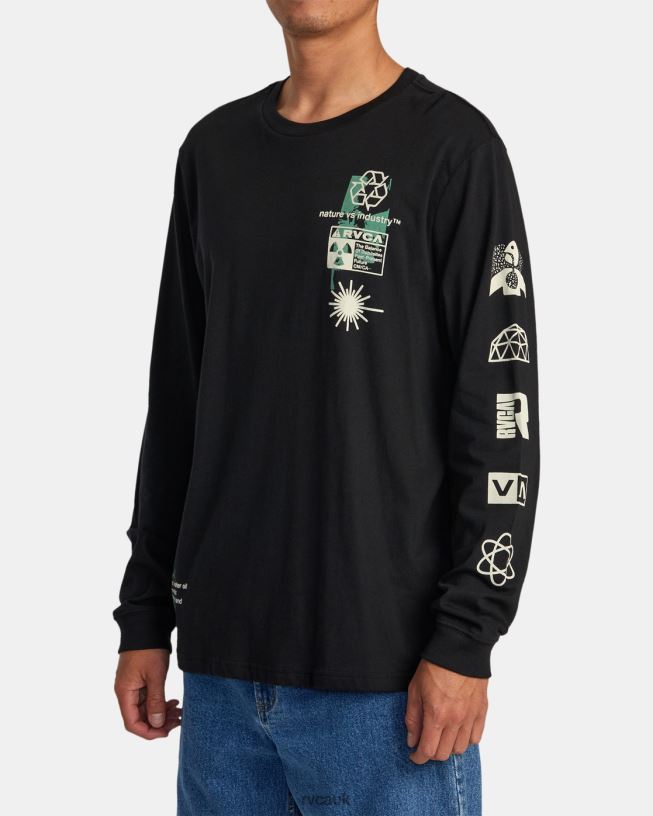 black Infografik Long Sleeve Tee Men L888X258 RVCA Clothing
