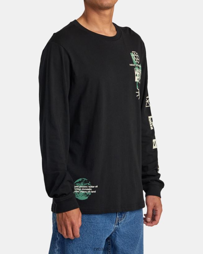 black Infografik Long Sleeve Tee Men L888X258 RVCA Clothing