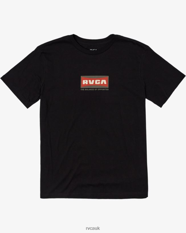 black Wide Angle Short Sleeve T-Shirt Men L888X178 RVCA Clothing