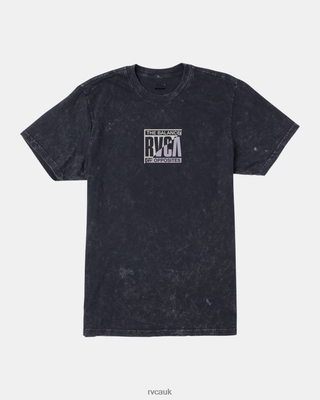 black shock wash Splitter T-Shirt Men L888X412 RVCA Clothing