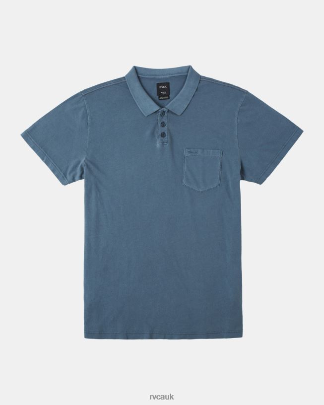 duck blue PTC Pigment Polo Shirt Men L888X345 RVCA Clothing