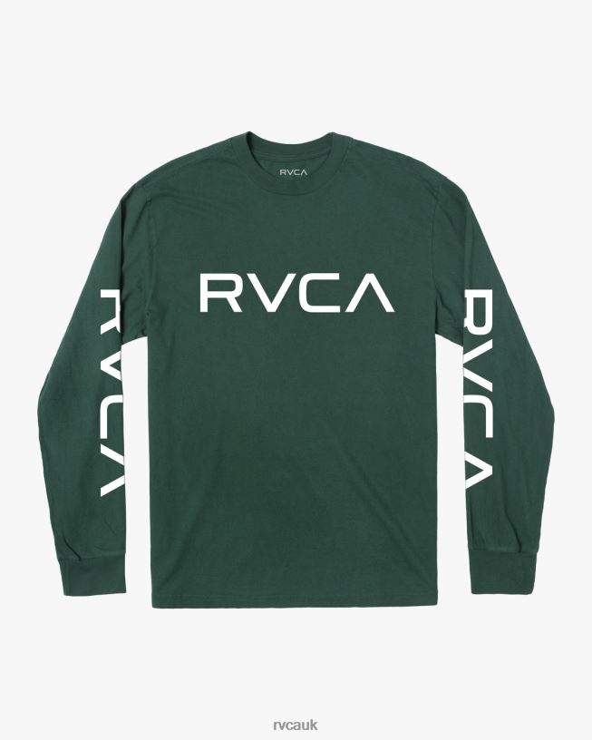 hunter green BIG LONG SLEEVE TEE Men L888X862 RVCA Clothing