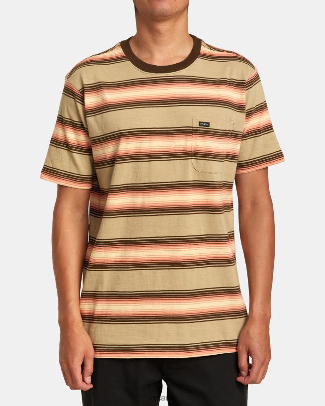 khaki Polanco Stripe Tee Men L888X226 RVCA Clothing