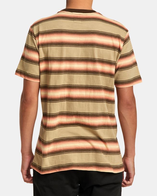 khaki Polanco Stripe Tee Men L888X226 RVCA Clothing