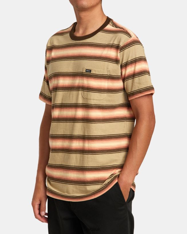 khaki Polanco Stripe Tee Men L888X226 RVCA Clothing