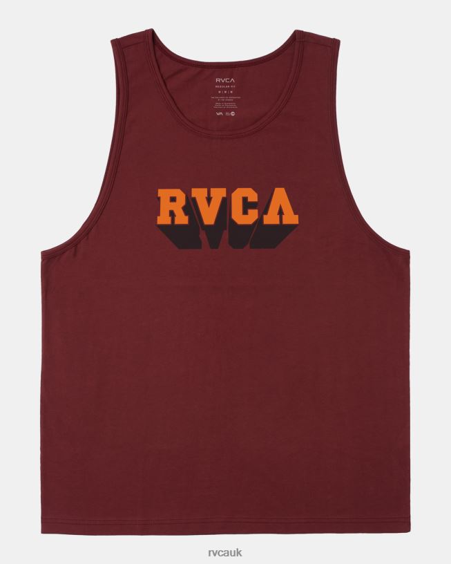 oxblood red Impact Tank Men L888X131 RVCA Clothing
