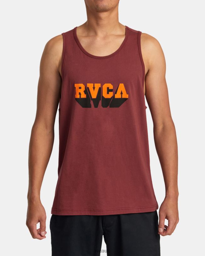 oxblood red Impact Tank Men L888X131 RVCA Clothing
