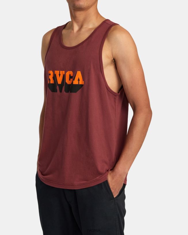 oxblood red Impact Tank Men L888X131 RVCA Clothing