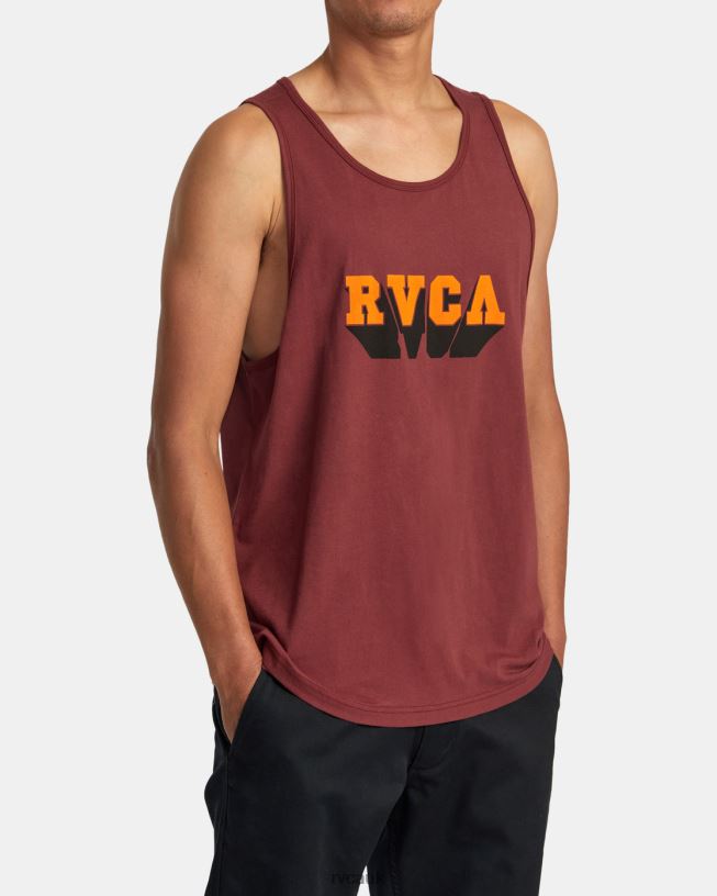 oxblood red Impact Tank Men L888X131 RVCA Clothing