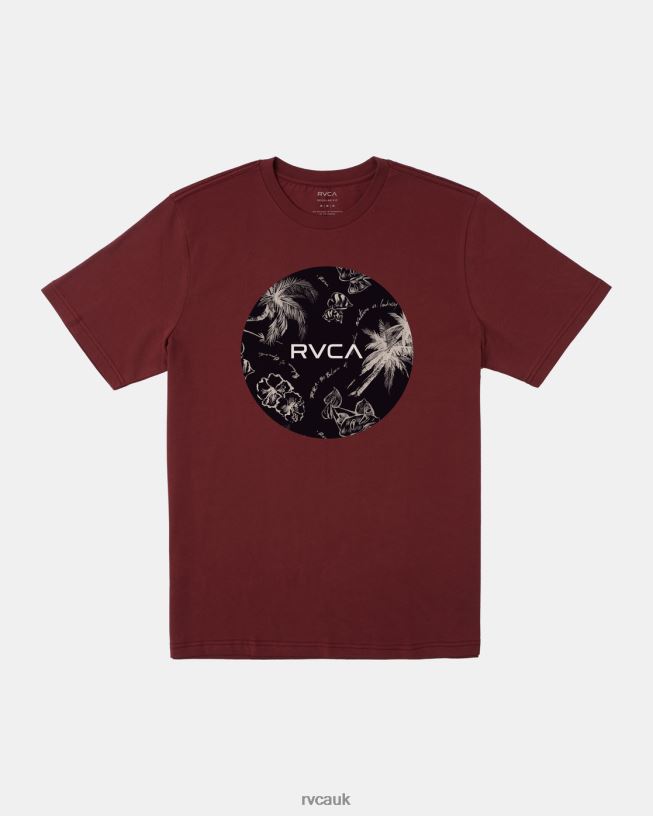 oxblood red Motors Tee Men L888X4 RVCA Clothing