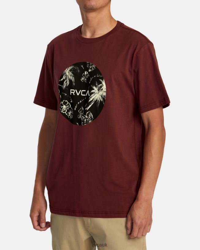 oxblood red Motors Tee Men L888X4 RVCA Clothing