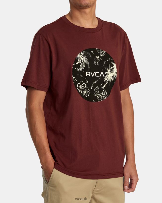 oxblood red Motors Tee Men L888X4 RVCA Clothing