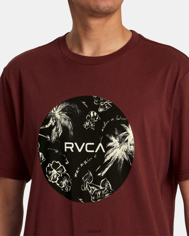 oxblood red Motors Tee Men L888X4 RVCA Clothing