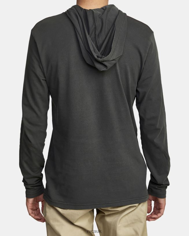 pirate black PTC PIGMENT HOODED LONG SLEEVE TEE Men L888X851 RVCA Clothing