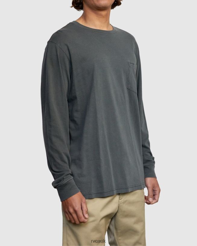 pirate black PTC Pigment Long Sleeve TEE Men L888X920 RVCA Clothing