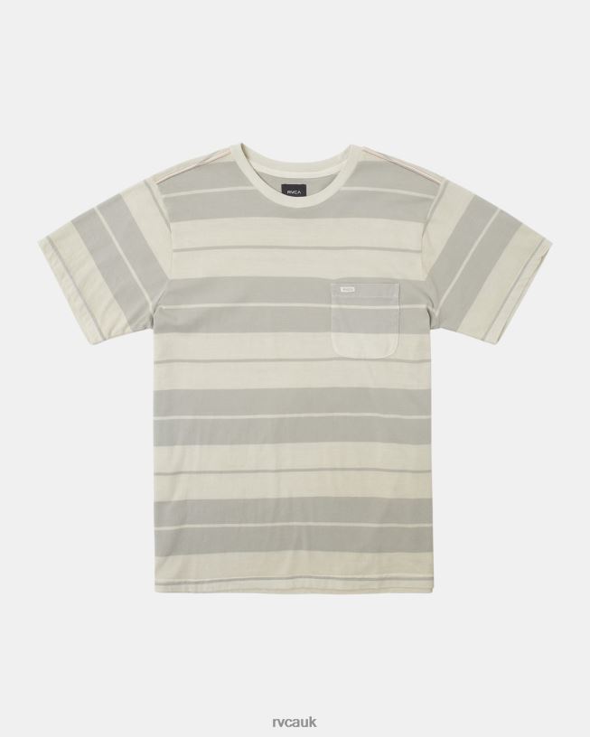silver bleach PTC Stripe T-Shirt Men L888X190 RVCA Clothing