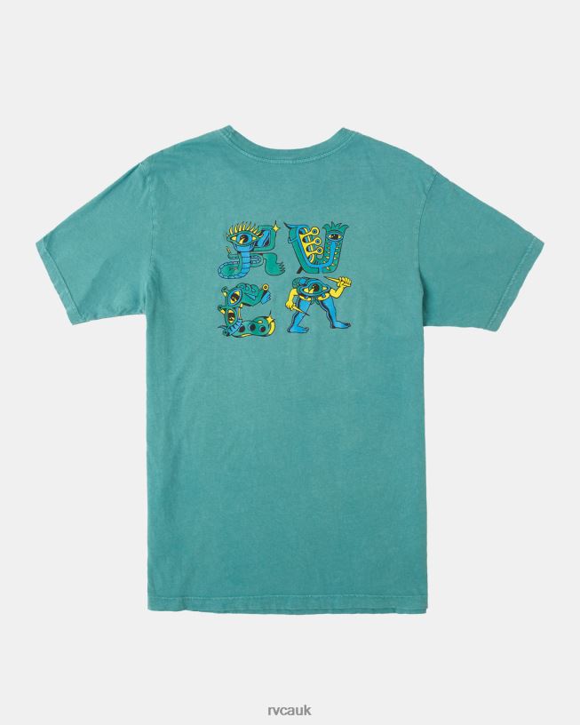 teal sunwash Creeps Tee Men L888X101 RVCA Clothing