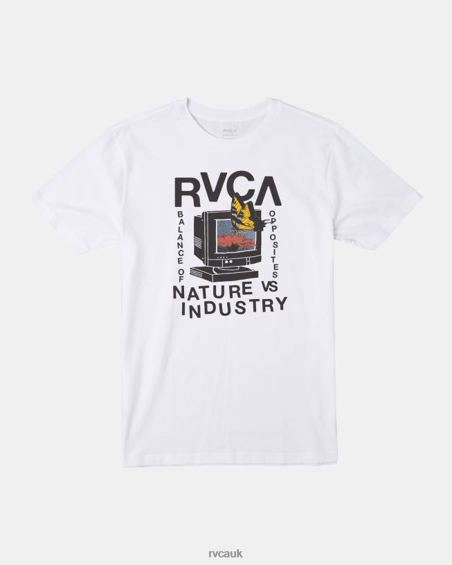 white Dial Up T-Shirt Men L888X380 RVCA Clothing