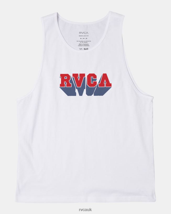 white Impact Tank Men L888X75 RVCA Clothing