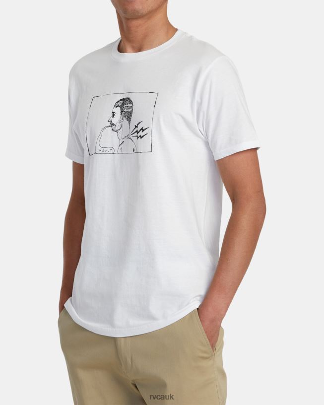 white Insult Injury Tee Men L888X899 RVCA Clothing