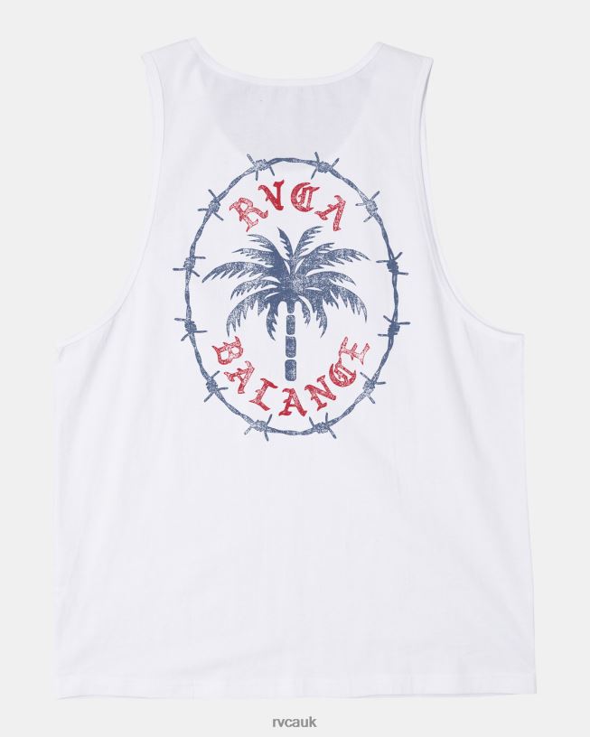 white Palm Wire Tank Men L888X130 RVCA Clothing