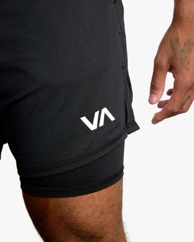 black Sport Vent 16 Training Shorts Men L888X560 RVCA Clothing