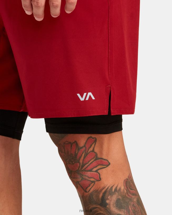 cardinal Yogger Train 2-In-1 Elastic Waist Workout Shorts 17 Men L888X220 RVCA Clothing